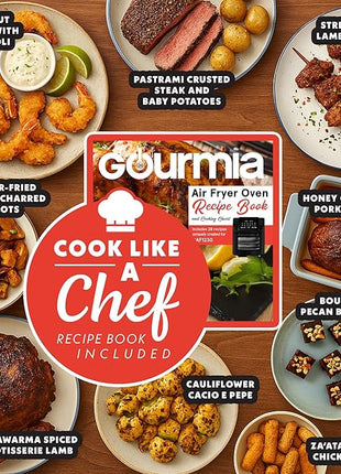 Gourmia Air Fryer - 14 Qt All-in-One Oven with Rotisserie, Digital Display with 12 Presets, Roast, Bake, Broil, Dehydrate, Dishwasher Safe Accessories, Black