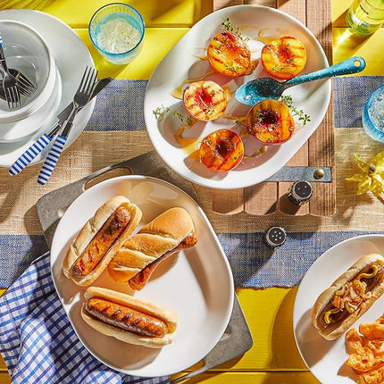 Corelle 3128 Vitrelle Glass Winter Frost White Serving Platter, Pack of 3