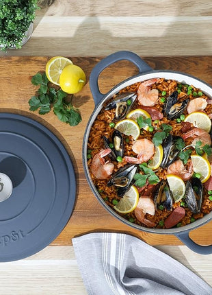 Crock-Pot Artisan 7-Quart Round European Enameled Cast Iron Dutch Oven – Matte Navy Blue, Durable Oven Safe Cookware