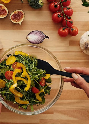 OVENTE Silicone Spatula Set of 5, Food Grade Rubber Spatula with High Heat Resistant, BPA-Free and Dishwasher Safe, Nonstick Kitchen Utensils for Baking, Cooking and Mixing, Black SP12305B