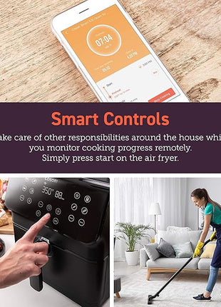 COSORI Air Fryer Pro Smart 5.8QT that Roast, Bake, 3-Way Control, 12-IN-1 Customizable Functions, Online Recipes, Detachable Basket, Works with Alexa & Google Assistant