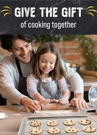 Checkered Chef Quarter Sheet Pan with Wire Rack for Cooking - 1/4 Sheet Pan, 13" x 9.5" Aluminum Cookie Sheets and Stainless Steel Cooling Rack for Baking