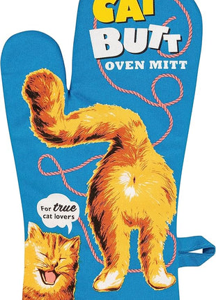 Blue Q Cat Butt Funny Oven Mitts - Cute Oven Mitts, Home Kitchen Gifts, Cooking Accessories, Super-Insulated Quilting, Comfy Natural-Fitting Shape, 100% Cotton, Machine Wash, Size 12.5" L x 7.5" W