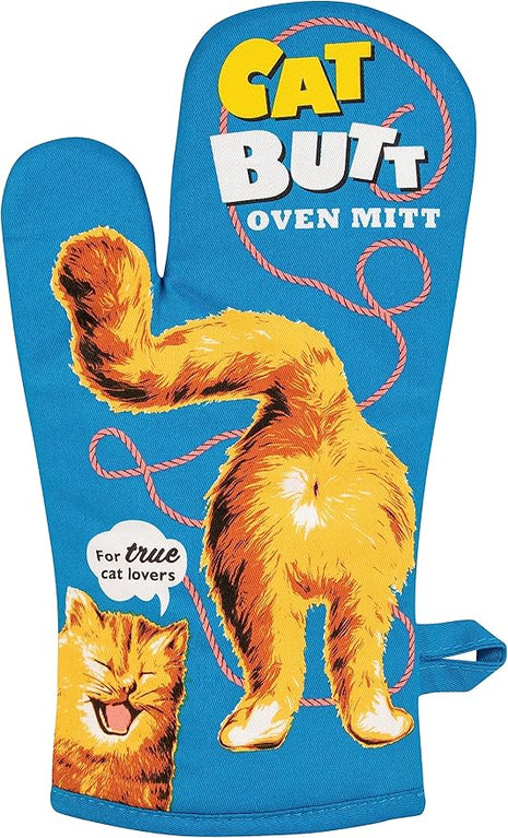 Blue Q Cat Butt Funny Oven Mitts - Cute Oven Mitts, Home Kitchen Gifts, Cooking Accessories, Super-Insulated Quilting, Comfy Natural-Fitting Shape, 100% Cotton, Machine Wash, Size 12.5" L x 7.5" W