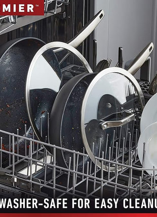 Calphalon Premier Hard-Anodized Nonstick Cookware Set, 8-Piece, Metal Utensil Safe, PFOA-Free