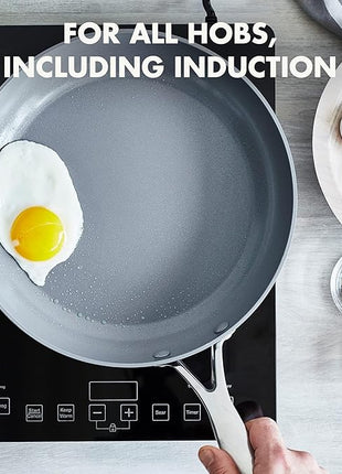 GreenPan Valencia Pro Hard Anodized Healthy Ceramic Nonstick 10" Frying Pan Skillet, PFAS-Free, Induction, Dishwasher Safe, Oven Safe, Gray