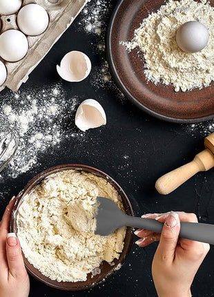 Silicone Spatula 3-piece Set, Ergonomic Handle High Heat-Resistant Spatulas, Non-stick Rubber Spatulas with Stainless Steel Core, Grey