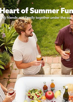 JOYIN 3-Pack Inflatable Serving Bars Cooler - Inflatable Cooler Ice Buffet Salad Serving Trays with Drain Plug, Food Drink Holder for Indoor Outdoor Summer Picnic Beach Pool Luau Party