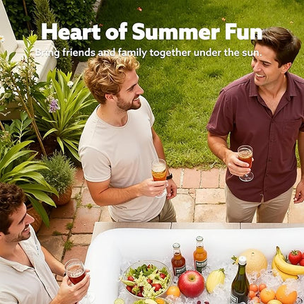 JOYIN 3-Pack Inflatable Serving Bars Cooler - Inflatable Cooler Ice Buffet Salad Serving Trays with Drain Plug, Food Drink Holder for Indoor Outdoor Summer Picnic Beach Pool Luau Party