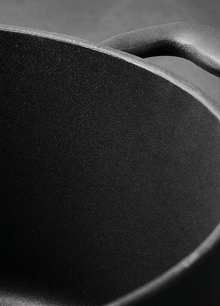 Tramontina Bestow Enameled Cast Iron Dutch Oven Pot with Lid, Round 5.5-quart, Matte Black with Gold Knob