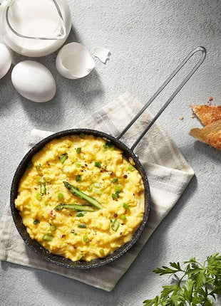 Starfrit The Rock 16cm (6.5") Non-Stick Egg Fry Pan - Durable Forged Aluminum - Oven Safe - PFOA Free - Easy to Clean - Black