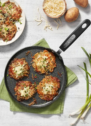 Starfrit The Rock 26cm (10") Non-Stick Multi Pan - Tawa - Durable Forged Aluminum - Oven Safe - PFOA Free - Easy to Clean - Black