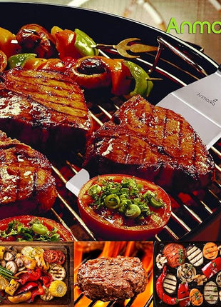 Spatula Turner Stainless Steel - Metal Spatula Set - Hibachi Spatula Great as BBQ Grill Accessories for Grill and Flat Top Griddle