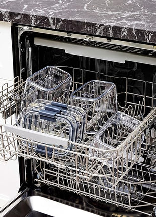 Rubbermaid Brilliance 14-Piece Food Storage Container Set with Scoops Airtight BPA-Free for Kitchen and Pantry Organization