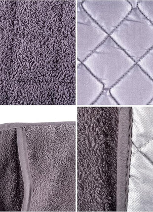 DII Basic Terry Collection 100% Cotton Quilted, Double Mitt, Gray