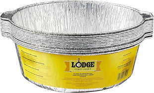 Lodge Silver 12 Inch Aluminum Foil Dutch Oven Liner - 100% Recyclable Dutch Oven Liner - Easy Camp Cooking Cleanup - 12 Pack