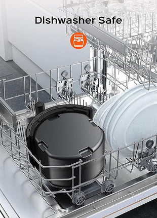 Dreo Air Fryer - 100℉ to 450℉, 4 Quart Hot Oven Cooker with 50 Recipes, 9 Cooking Functions on Easy Touch Screen, Preheat, Shake Reminder, 9-in-1 Digital Airfryer, Black, 4L (DR-KAF002)