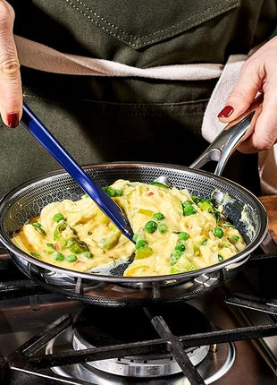 HexClad Hybrid Nonstick 8-Inch Frying Pan, Stay-Cool Handle, Dishwasher-Friendly, Oven-Safe Up to 900°F, Induction Ready, Compatible with All Cooktops