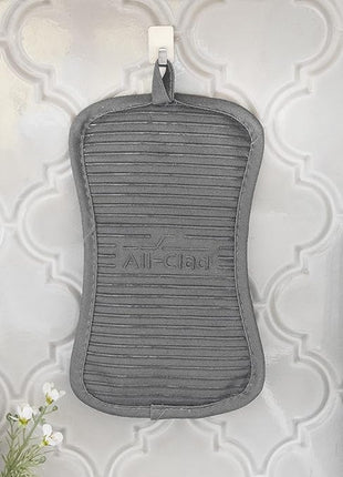 All-Clad Premium Pot Holder & Hot Pad: Heat Resistant to 500 Degrees - 100% Cotton, 10""x6.25"" Hot Pad for Kitchen and Barbeque, (1-Pack), Pewter