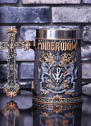 Nemesis Now Officially Licensed Powerwolf Metal is Religion Rock Band Tankard, Black