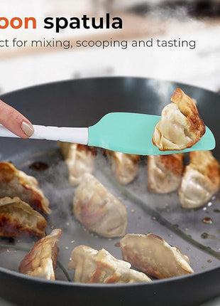 M KITCHEN Silicone Spatula Set - Heat Resistant & BPA Free - 4 Piece Nonstick Rubber Spatulas, Spoonula, Jar Scraper for Cooking, Baking, Mixing, Frosting - Dishwasher Safe Kitchen Utensils