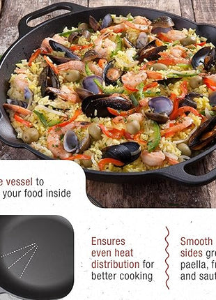 Victoria 13-Inch Cast Iron Skillet, Pre-Seasoned Cast Iron Frying Pan with Loop Handle, Made in Colombia