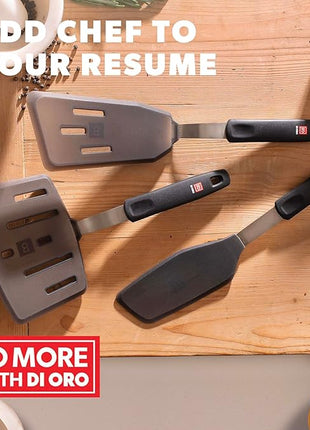 DI ORO Spatulas for Kitchen Use - Forever Warranty - 600°F Heat-Resistant Silicone - Turner Spatula Set for Cooking - BPA Free Wide Pancake Spatulas - Egg Flippers for Nonstick Cookware Safe (3pc)