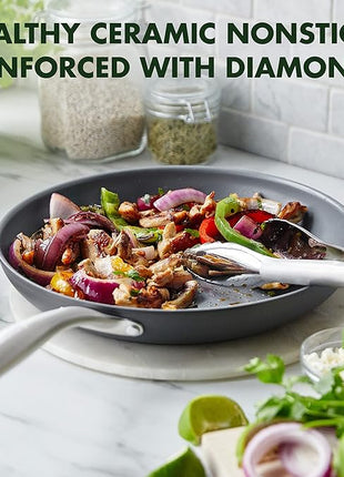 GreenPan Lima Hard Anodized Healthy Ceramic Nonstick 18 Piece Cookware Bakeware Pots and Pans Set, PFAS-Free, Oven Safe, Gray