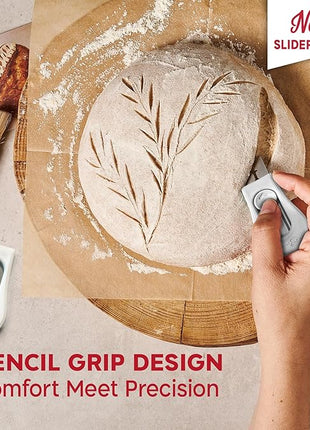KneadAce Upgraded Magnetic Bread Lame, Professional Dough Scoring Tool with Extractable Blade, Sourdough Bread Tool for Baking, Includes Scoring Pattern Booklet & 5 Replaceable Razor Blades
