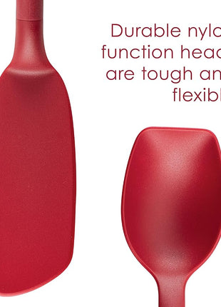 Rachael Ray Tools and Gadgets Lazy Crush & Chop, Flexi Turner, and Scraping Spoon Set / Cooking Utensils - 3 Piece, Red