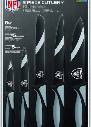 The Sports Vault NFL Las Vegas Raiders 5-Piece Kitchen Knife Set