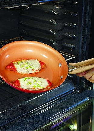 BulbHead Red Copper 10 PC Copper-Infused Ceramic Non-Stick Cookware Set