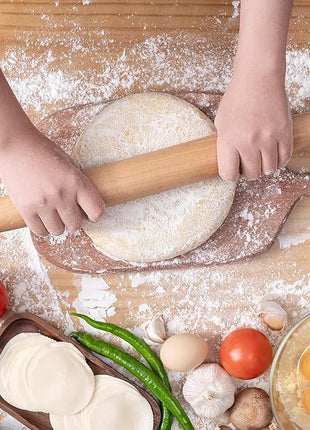 AISOSO French Rolling Pin, 15.75 Inches Wood Rolling Pins for Baking, Extra Long Classic Wooden Dough Roller for Fondant Pizza Pie Crust Cookie Pastry, Kitchen Baking Essentials, Light Yellow