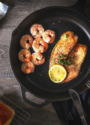 Utopia Kitchen Saute Frying Pan 12 Inch, Cast Iron Chefs Pan, Pre Seasoned Cast iron Skillet With Lid, Safe Grill Cookware for Indoor & Outdoor Use, Black