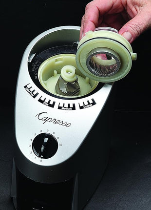 Capresso 560Infinity Conical Burr Grinder, Brushed Silver, 8.5-Ounce