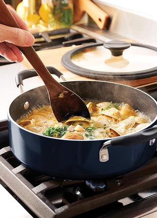 Tramontina Aluminum Non Stick 11-Piece Nesting Pots and Pans Set with Lids - Naval, Kitchen Nonstick Cookware Set, Dishwasher and Oven Safe