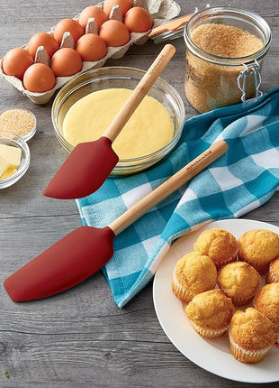 KitchenAid Bamboo Spatula Set, Empire Red, 2-Piece