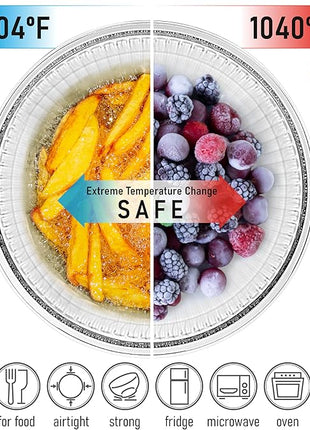 Stackable Space-Saving Set of 5 Nesting Glass Bowls with Acacia Lids for Foodprep, Storage, Mixing & Cooking - Microwave & Oven-ready BPA Free Durable Heat Resistant Inert Borosilicate Glass