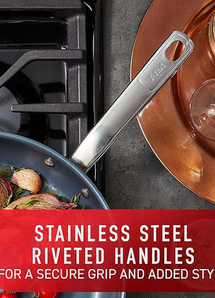 T-Fal Platinum Stainless Steel Fry Pan 12 Inch Induction Oven Safe up to 500F Cookware, Pots and Pans, Dishwasher Safe Silver