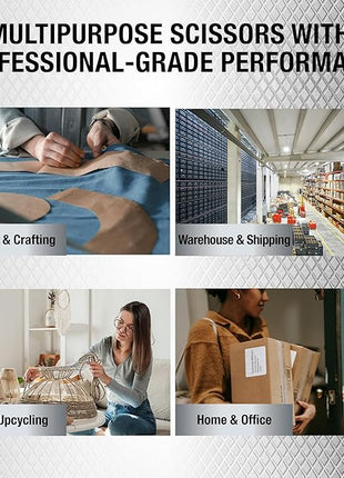 Titan Industrial Grade Heavy Duty Scissors Multipurpose Shears for Sewing and Crafting Durable Easy to Use Stainless Steel Blades with Comfortable Handles for Reliable Precision Cutting