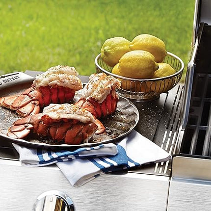 Outset 76378 Scallop Cast Iron Grill and Serving Pan , Black