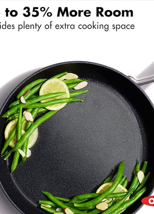 OXO Professional 10" Frying Pan Skillet, Hard Anodized Ceramic Nonstick Cookware PFAS-Free, Induction Suitable, Stainless Steel Handles, Diamond Reinforced Coating, Dishwasher Safe, Oven Safe, Black