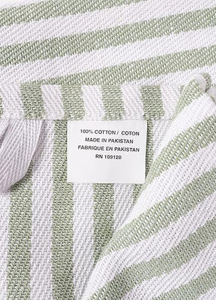 KAF Home Premium Kitchen Towels (18" x 28"), Large 100% Cotton, Flat & Terry Absorbent Dish Towel Set (Sage, 18 x 28-6 Pack)