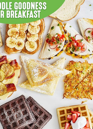 GreenLife Electric Waffle Sandwich Maker, Toaster, Panini Press with Healthy Ceramic Nonstick Plates, Perfect for Tuna Melts, Crispy Rice, Grilled Cheese, LED Indicator Light, PFAS-Free, Pink