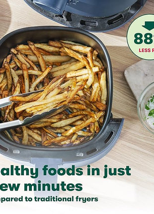 BELLA 2.9QT Manual Air Fryer, No Pre-Heat Needed, No-Oil Frying, Fast Healthy Evenly Cooked Meal Every Time, Removeable Dishwasher Safe Non Stick Pan and Crisping Tray for Easy Clean Up, Matte Blue