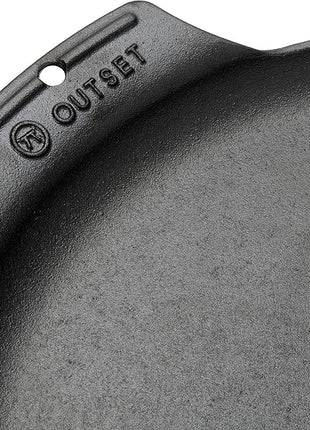 Outset 76378 Scallop Cast Iron Grill and Serving Pan , Black