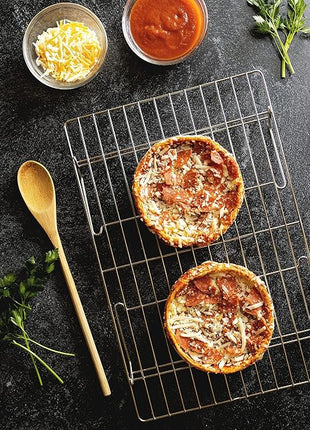 KITCHENATICS 4-Tier Stackable Cooling Racks for Baking, 100% Stainless Steel Wire Rack, Oven Safe Baking Rack, Oven Rack for Pizza, Cake, Bread, Cooling Rack for Cooking and Baking, Cookie Rack 15x10