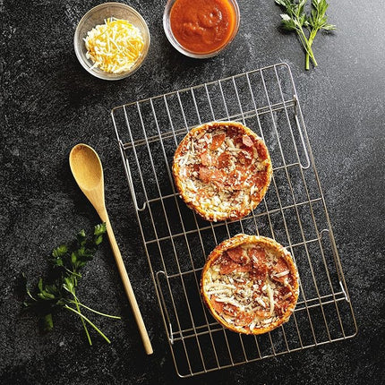 KITCHENATICS 4-Tier Stackable Cooling Racks for Baking, 100% Stainless Steel Wire Rack, Oven Safe Baking Rack, Oven Rack for Pizza, Cake, Bread, Cooling Rack for Cooking and Baking, Cookie Rack 15x10