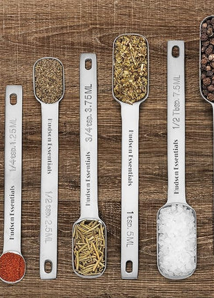 Hudson Essentials Stainless Steel Measuring Spoons Set for Dry or Liquid - Fits in Spice Jars - Set of 7