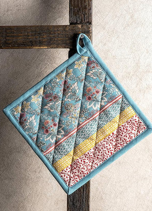 Maison d' Hermine Pot Holders 100% Cotton Heat Resistant Potholders 8" x 8" Hot Pads with Loop BBQ, Cooking, Baking, Grilling, Kitchen, Handling Hot Pans Spring/Summer (Pack of 1, Marquise)